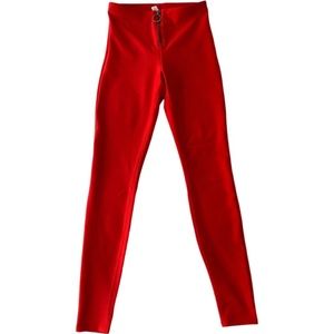 Red Alo high rise women’s zipper front leggings, small.